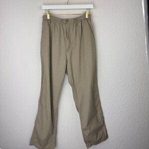 Town Craft Pants Mens 36 x 30 Tan Khaki Straight Stretch Elastic Waist Casual